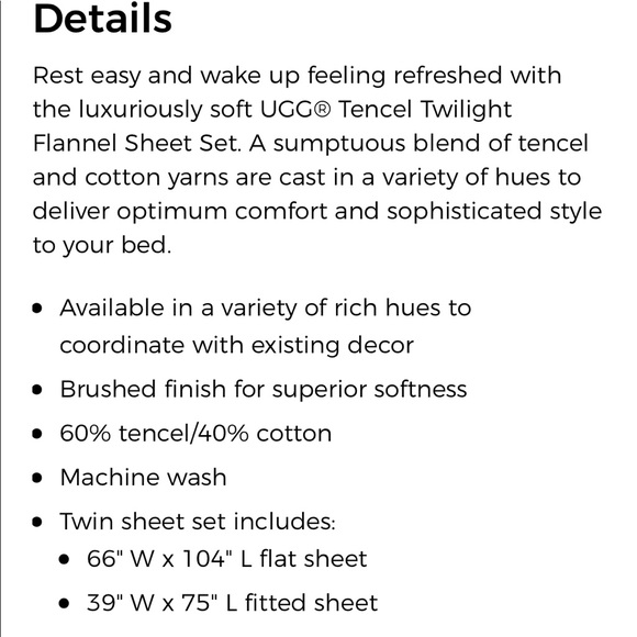 SALE!! UGG® Tencel Twilight Flannel Twin Port Wine - Picture 3 of 5